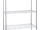 Archimede Sistema Componibile, Scaffale Cinque Ripiani, Grigio (Cromato), 35 x 90 x 177 cm