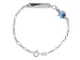 Aka Gioielli® - Bracciale Targhetta Identificativa Bambino Argento 925 con Elefante Azzurr...