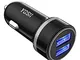 YOSH Caricabatterie Auto USB [ 24W/4.8A ] 2 Porte con LED,Caricatore Auto USB, Caricabatte...