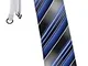 TigerTie - cravatte per bambini - blu azzurro argento antracite grigio striato - cravatta...