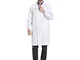 Icertag Camice Bianco da Laboratorio Donna Uomo, Unisex Medico Cappotto, Camice per Le, Ca...