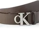 Calvin Klein Jeans Round Mono Plaque Belt 35mm Cintura, Bitter Brown, 90 cm Uomo