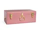 Beautify - Baule portaoggetti in metallo rosa con elementi dorati, impilabile, stile vinta...