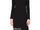 Armani Exchange Long sleeve and logo detail Casual Dress, Black, Extra Large