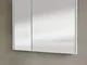 Specchiera specchio bagno pensile contenitore 2 ante, fascia led, cm.67x70x15