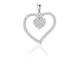 PRINS JEWELS - Ciondolo a forma di cuore in oro bianco 14 carati 585, con zirconi