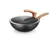 Wok, Maifan Stone Color Padella antiaderente, 30cm, padella da 32cm, meno fumo di olio Cop...