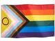 Runesol Bandiera Dell'orgoglio 3x5, 91x152cm, LGBTQ+, 4 Occhielli, Occhiello In Ottone In...