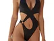 ORANDESIGNE Costume Intero Donna Sexy Hot Mare Traforato Scollato Dietro Monokini Traspare...