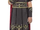 SMIFFYS Costume Soldato romano, Nero, con tunica, mantella attaccata, bracciali e schini