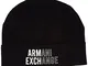 ARMANI EXCHANGE Full-Empty Logo Cappello a Cuffia, Nero-Black, One Size Uomini