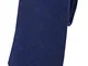 TigerTie Cravatta di design in tinta unita, 100% lino, larghezza cravatta 7,5 cm, Blu mari...
