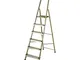 Scala in Alluminio 6 Gradini Catter House Alt. Max. Lavoro 330 cm Pieghevole con Impugnatu...