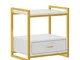 Bedside table Comodino Comodino in Legno Moderno Minimalista Bianco Camera da Letto con ca...