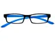 UV Reader Nero Blu Brillante Collo Occhiali Da Lettura Uomo Donna UVR020 +1,50