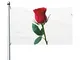 Bandiera da giardino stampata in psd con rosa rossa 90 x 150 cm bandiera per esterni bandi...