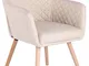 CLP Poltroncina Design Scandinavo Gent in Tessuto I Sedia Attesa Imbottita con Braccioli I...