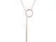 SHEGRACE Catena a Y da Donna con Anello e Pendente a Barra in Argento Sterling 925, Platin...