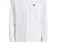 Fred Perry Uomo Oxford Camicia m7550 100 Bianco S