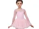 Miyanuby Ragazze Leotard Abito da Ballo Danza Body per Bambina Tutu Danza Abiti Manica Lun...