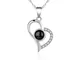 Collana in argento Sterling S925 Proiezione 100 Lingue Ti Amo Ciondolo Collana Charm per D...