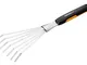 Fiskars Rastrello a mano con 7 denti, Lunghezza: 44,3 cm, Larghezza: 12,5 cm, Nero/Arancio...