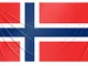 Bandiera norvegese rinforzata da 90 x 150 cm, con due occhielli in metallo, bandiera Norve...