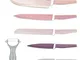 Navaris Set di coltelli Acciaio Inox Ceramica - 5X coltelli Pane Carne Pesce Frutta 1x pel...