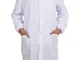 Pinkpum Camice da Laboratorio Medici Abbigliamento Bianco Camice Uniformi da Lavoro Bianco...