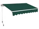 ranieri Tenda da Sole Barra Quadra 200x300 cm Tessuto in Poliestere Verde Unito