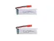 YUNIQUE ITALIA 2 Pezzi Batteria Lipo Ricaricabile 3.7V 600mAh per RC Droni quadricotteri U...