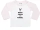 Keep Calm And Kneel Teeshirt Manica Lunga a Contrasto - Bianco/Rosa Pallido/Nero 6-12 Mese