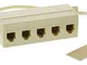 Valueline Telecom Splitter Maschio RJ11 a RJ11 Femmina, 5 x 0,5 m, Colore: Avorio