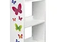 LLeomark Scaffale per cameretta bambini 50cm x 25cm x 102,5cm (LxPxA), mobile porta giocat...