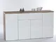 AVANTI TRENDSTORE - Roy 3 - Comó in Legno Laminato di Colore Bianco e Quercia Momentum, co...