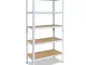 shelfplaza® 230x60x40cm HOME Scaffale metallo per carichi pesanti bianco con 5 ripiani con...