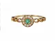 Gowe 0.14 ct forma rotonda naturale smeraldo Halo diamante accenti Art Deco vintage fidanz...