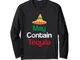 May Contain Tequila - Divertente Può Contenere Tequila Maglia a Manica