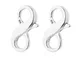 KINBOM 2 Pezzi Moschettone a Doppia Chiusura, Chiusura a Moschettone Argento Sterling 925...