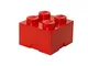 Lego Brick Lunch Box Rosso, 12.3x12.3x18.3 cm