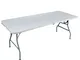 Cross Outdoor 43421 Tavolo Pieghevole Rettangolare, Bianco Sporco, 180 x 75 x 74 cm