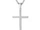 KRFY Collana Croce Argent Sterling 925 per Donne Uomo con Catena Grano Acciaio Inossidabil...