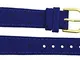 Cinturino Orologio in Blu celeste Poliuretano - 14mm - - Fibbia in Oro acciaio inossidabil...