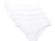 Marchio Amazon - Iris & Lilly Brasiliana Donna, Pacco da 5, Bianco (White), Medium