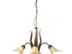 ONLI 4230/3 Lampadario 3 luci in metallo marrone spennellato oro con vetri ambra, 65 x 100...