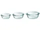 Pyrex - Set di 3 casseruole in vetro borosilicato, 1,4L/2,1L/3L