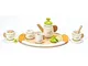 Hape Tea Set for Two Wooden Tea Party Playset , Wooden Pretend Tea Playset for Kids, Kitch...