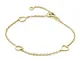 Miore Kids Bracciale per bambini con 3 cuori in oro giallo 375, lunghezza 14 cm (12 cm + 2...