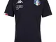 BASIC Fisi Italia T-Shirt Blu Kappa, Cotone Federazione Italiana Sci (S)