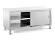 Royal Catering Tavolo Armadiato Acciaio Inox Banco Da Cucina Porte Scorrevoli RCSSCB-180X6...